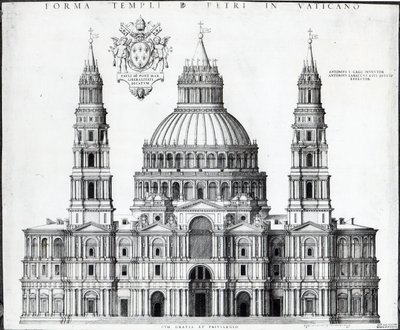 Plan voor Sint-Pieter, Rome door Antonio da Sangallo