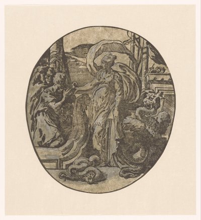 Odysseus op het eiland van Circe door Antonio da Trento (possibly)