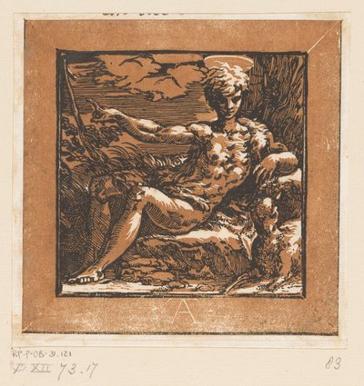 Johannes de Doper in de wildernis door Antonio da Trento