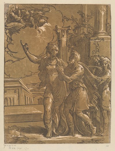 Keizer Augustus en de Tiburtijnse Sibille door Antonio da Trento