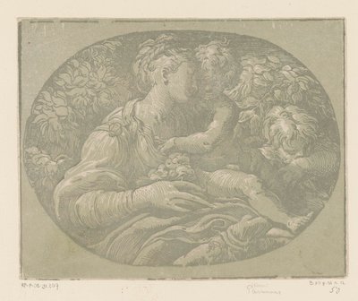 Maria met Kind en Johannes de Doper door Antonio da Trento
