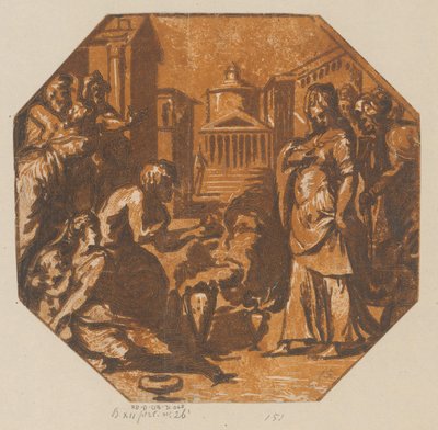 Psyche als godin aanbeden door het volk door Antonio da Trento