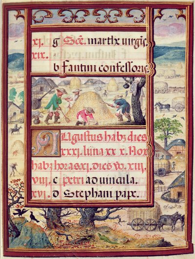 De maand augustus, miniaturen uit 