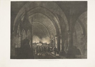 Fakkeldragers in kerk door Antonio de Pian