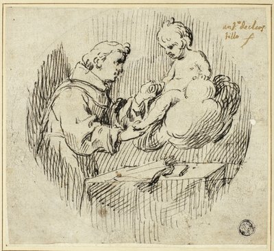 De heilige Antonius van Padua met het Kindje Jezus door Antonio del Castillo y Saavedra