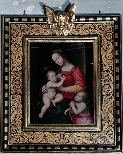 Madonna en Kind met St. Johannes de Doper door Antonio del Ceraiolo