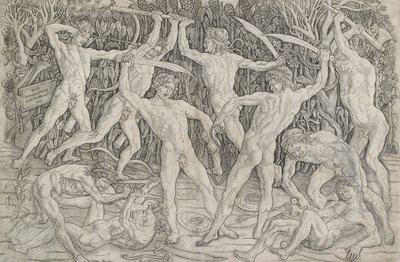 Slag van Naakte Mannen, ca. 1470-1475 door Antonio Pollaiuolo