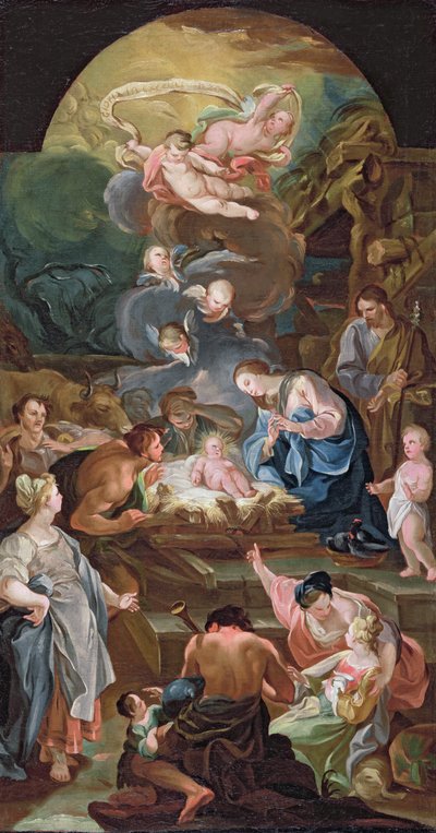 Aanbidding van de herders door Antonio the Elder Gonzalez Velazquez