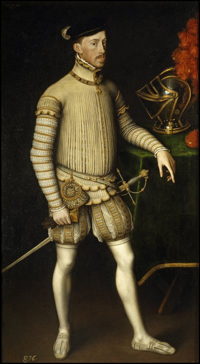 Portret van Heilige Roomse Keizer Maximiliaan II van Oostenrijk 1527-1576, 1550 door Antonis Mor