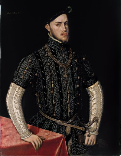 Portret van Filips II 1527-1598, koning van Spanje en Portugal, c. 1550 door Antonis Mor