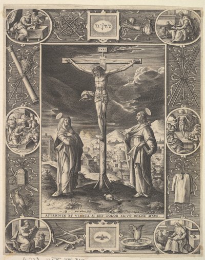 Christus aan het kruis door Antonius Wierix