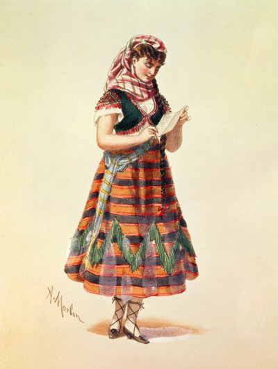 Hortense Schneider in haar rol in Offenbach
