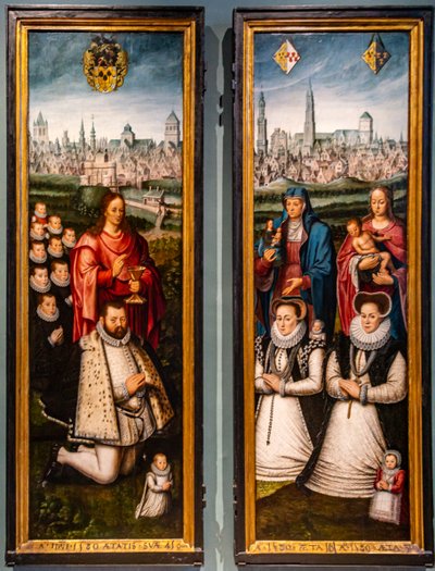 Portretten van Juan II Pardo en zijn vrouwen Anna Ingenieulandt en Maria Anchemann door Antoon Claeissens