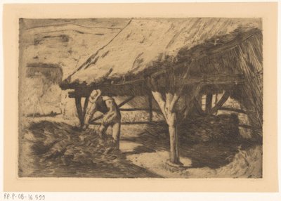 Boerderij met hooischuur door Antoon Derkinderen