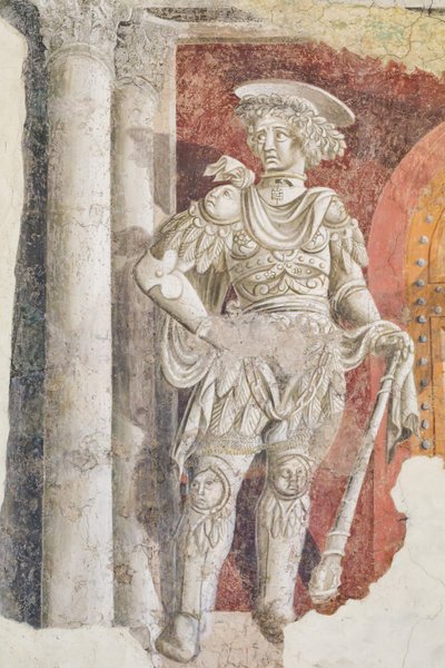 Heilige ridder die de Porta Clausa bewaakt door Antornio da (attr.to) Anghiari