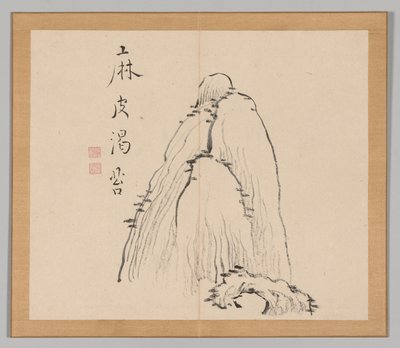 Dubbel album van landschapsstudies na Ikeno Taiga, Volume 1 blad 10 door Aoki Shukuya