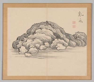 Dubbel Album van Landschapsstudies na Ikeno Taiga, Volume 1 blad 12, 18e eeuw door Aoki Shukuya