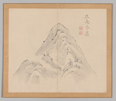 Dubbel Album van Landschapsstudies na Ikeno Taiga, Volume 1 blad 24 door Aoki Shukuya