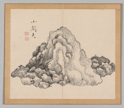 Dubbel Album van Landschapsstudies naar Ikeno Taiga, Volume 1 blad 7, 1700s door Aoki Shukuya