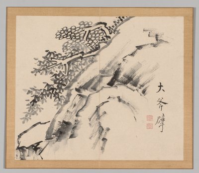 Dubbelalbum van Landschapsstudies naar Ikeno Taiga, Deel 1 blad 9, 18e eeuw door Aoki Shukuya