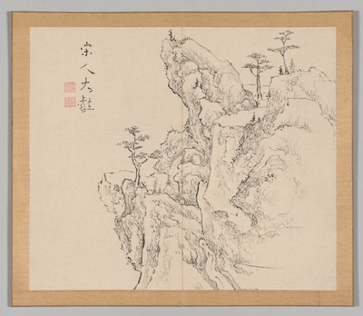 Dubbel Album van Landschapsstudies naar Ikeno Taiga, Deel 2 blad 1, 18e eeuw door Aoki Shukuya