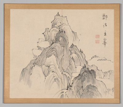 Dubbel album van landschapsstudies naar Ikeno Taiga, Volume 2 blad 2, 18e eeuw door Aoki Shukuya