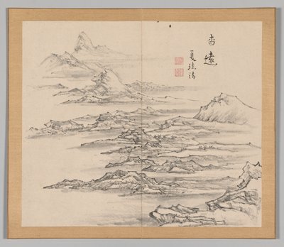 Dubbel Album van Landschapsstudies na Ikeno Taiga, Deel 2 blad 5 door Aoki Shukuya