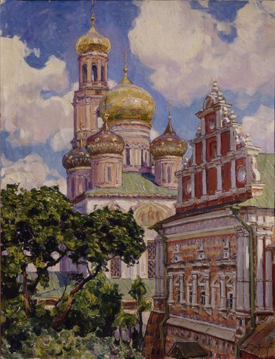 Wolken en gouden koepels. Het Simonov-klooster, 1927 door Apollinari Mikhailovich Vasnetsov