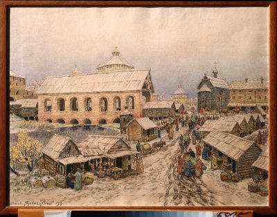 Moskou in de 17e eeuw, de Opstandingsbrug door Apollinari Mikhailovich Vasnetsov