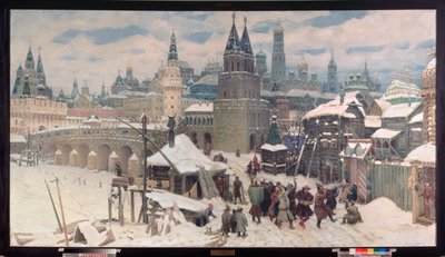 Moskou in de 17e eeuw, de Allerheiligenbrug door Apollinari Mikhailovich Vasnetsov