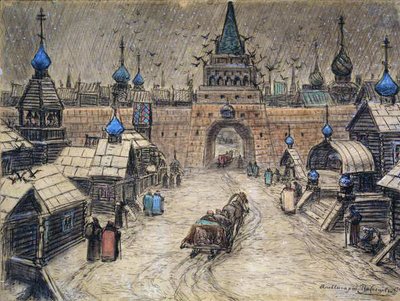 Oud Moskou, 1908 door Apollinari Mikhailovich Vasnetsov