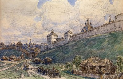 Serpukhov in de 17e eeuw door Apollinari Mikhailovich Vasnetsov