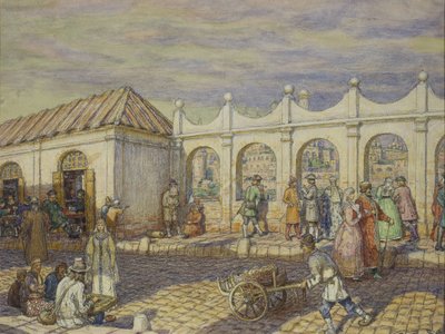 De Stenen Brug ten tijde van Peter I, 1901 door Apollinari Mikhailovich Vasnetsov
