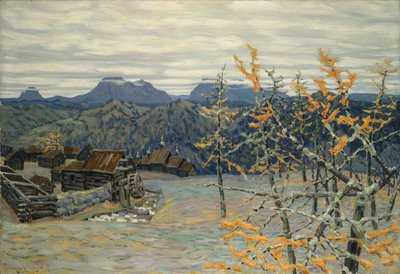 Dorp in de Oeral door Apollinari Mikhailovich Vasnetsov