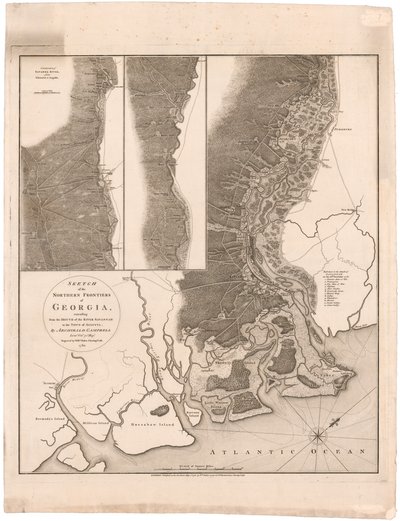 Kaart van de noordelijke grenzen van Georgia door Campbell door Archibald (after) Campbell