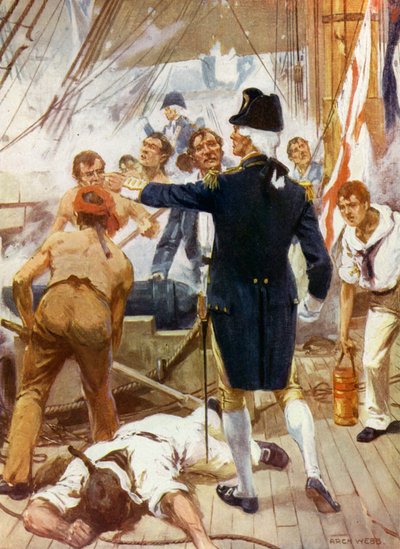 De Glorieuze Eerste van Juni door Archibald Bertram (after) Webb