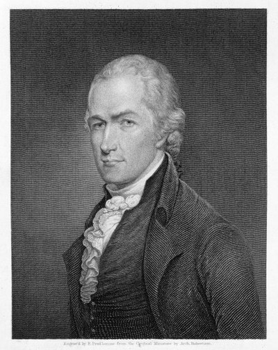 Alexander Hamilton gegraveerd door John Francis Eugene Prud