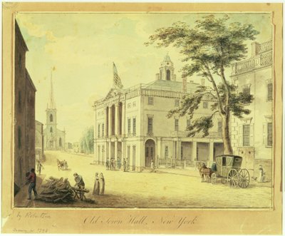 Het Oude Stadhuis (Federal Hall) New York City, 1798 door Archibald Robertson