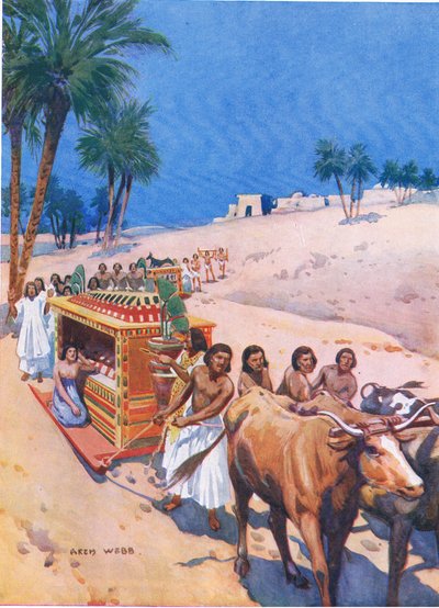 Een begrafenisstoet in het oude Egypte, 1925 door Archibald Webb
