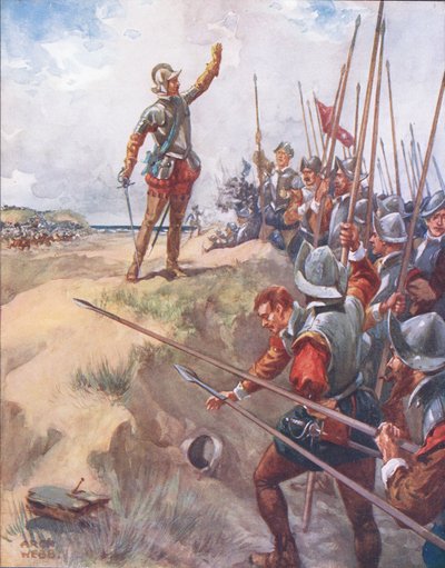 Ik zal de dapperste man in het gevecht zijn, illustratie uit Ballads of Famous Fights, ca. 1900 door Archibald Webb