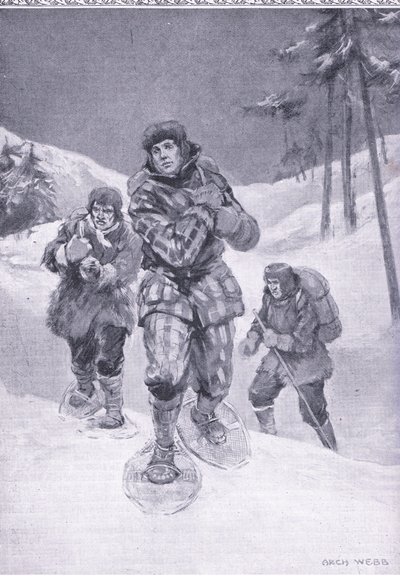 Door spoorloze woestenijen naar Labrador (Donald Smith), illustratie uit Cassells Romance of Famous Lives, ca. 1940 door Archibald Webb