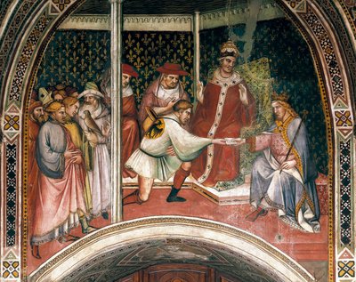 Geschiedenis van paus Alexander III, fresco door Spinello Aretino door Aretino Luca Spinello or Spinelli