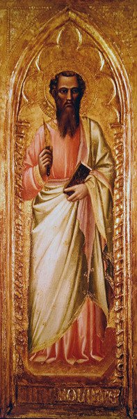 Sint Bartholomeüs door Aretino Luca Spinello or Spinelli