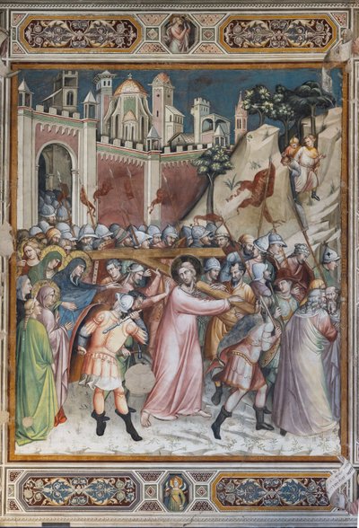 Scènes uit het leven van Christus: Beklimming naar Golgotha door Aretino Luca Spinello or Spinelli