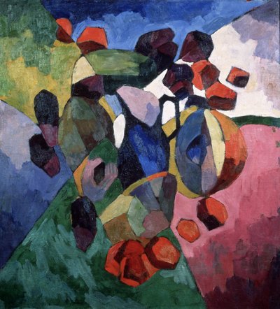 Blauwe kan en fruit door Aristarkh Vasilievic Lentulov