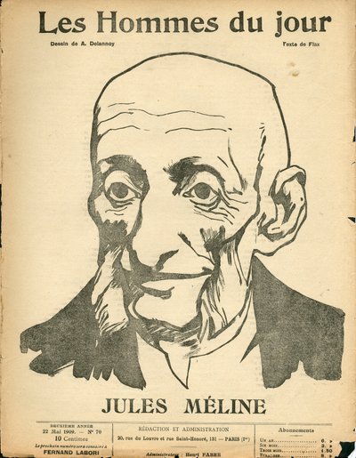Omslag van Les Hommes du jour, satirisch in N & B door Aristide Delannoy