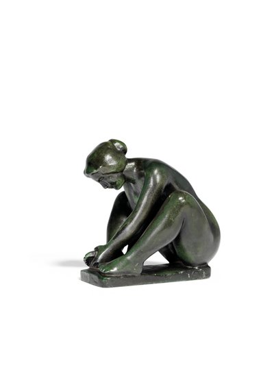 Hurkend Meisje dat Eén Voet Vasthoudt door Aristide Maillol