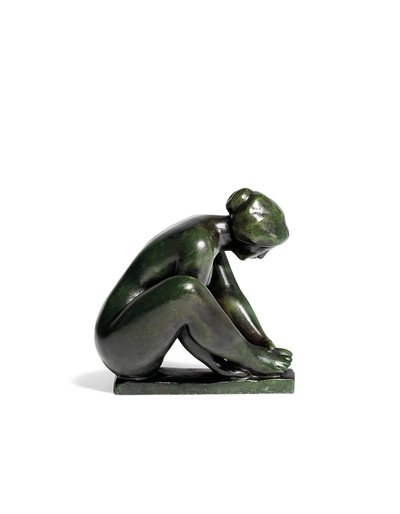 Hurkend Meisje dat Eén Voet Vasthoudt door Aristide Maillol