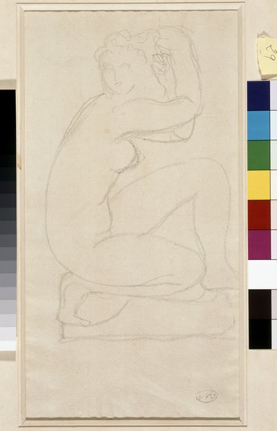 Naakt haar. Tekening door Aristide Maillol. Potlood op papier. Musee Cantini, Marseille door Aristide Maillol