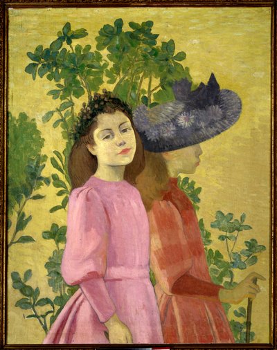 Twee jonge meisjes, lente door Aristide Maillol